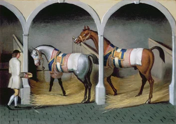 Interno di una stalla (uno di una coppia)